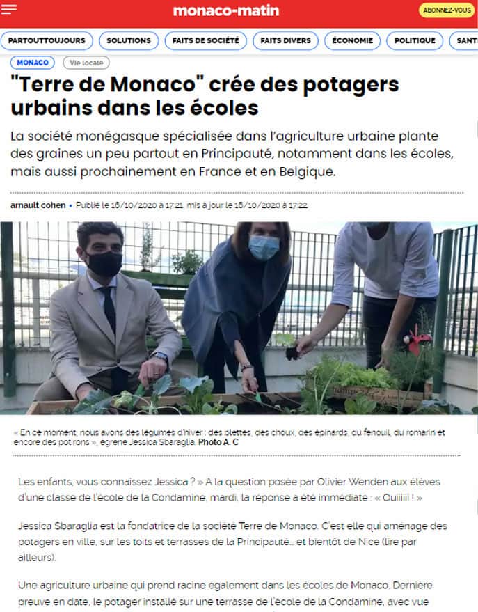 "Terre de Monaco" crée des potagers urbains dans les écoles